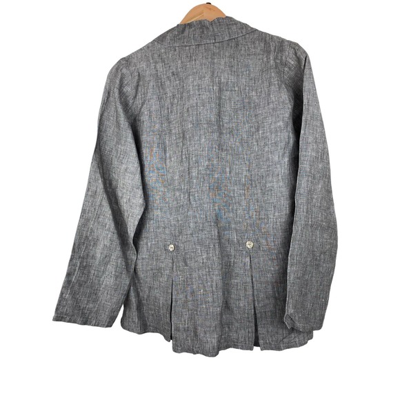 tsd Two Star Dog Size M Gray Button Up Linen Top - Picture 4 of 7